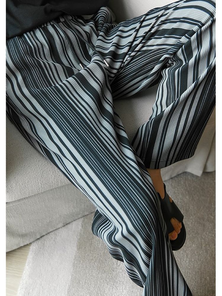 [CHICERRO] Striped casual loose straight pants CR0010