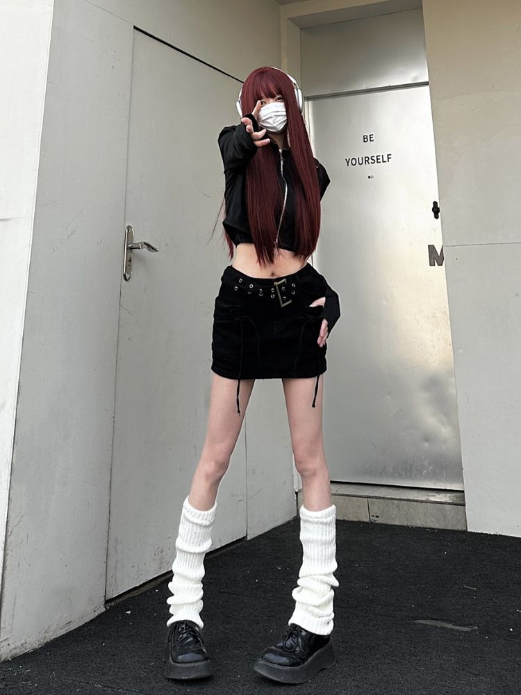 【Take off】Little devil ear hood thin short jacket  TO0015