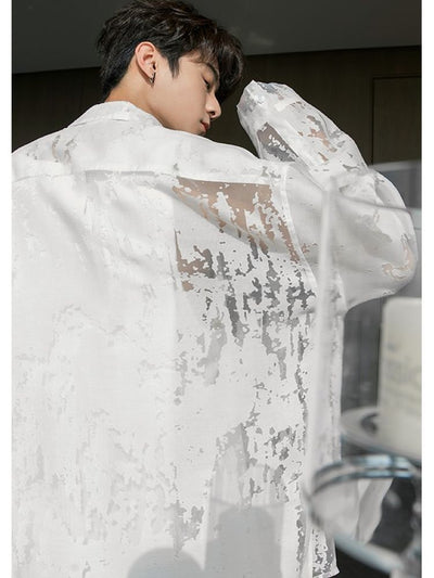【CHICERRO】High-end design sheer casual shirt  CR0004