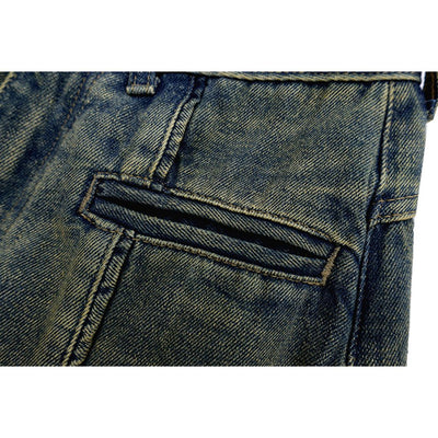 [EDX] Drape design loose wide leg jeans EX0006