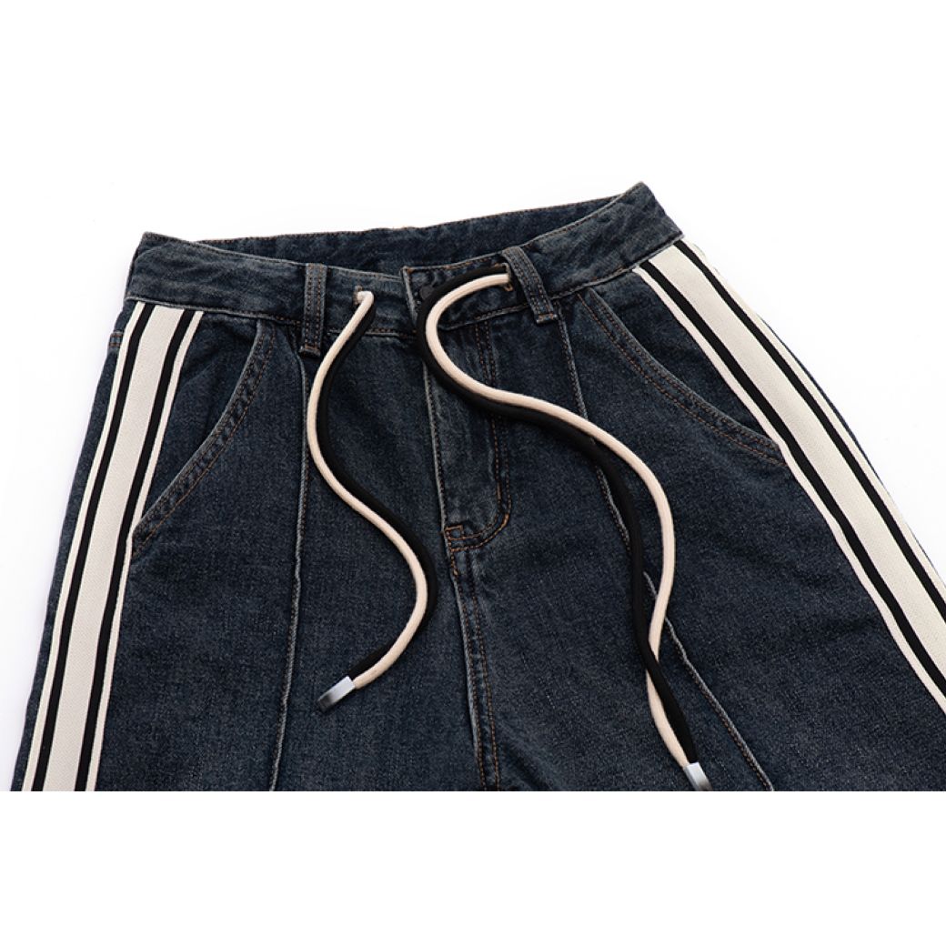 【EDX】Side stripe wide leg jeans  EX0005