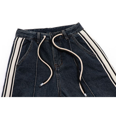 【EDX】Side stripe wide leg jeans  EX0005