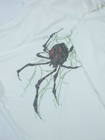 【Ⅱtype trb】Rhinestone Spider Loose Short Sleeve T-shirt LT0002