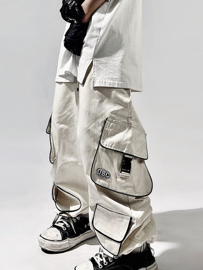 【UUCSCC】Multi-pocket loose straight casual pants  US0045