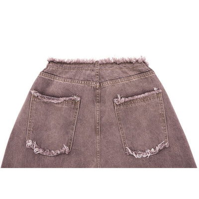 【EDX】Gradation low edge design wide leg jeans  EX0001