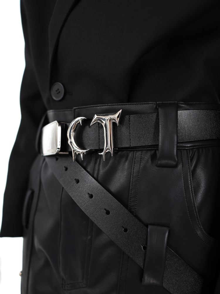 【Culture E】Irregular seam design metal belt belt  CE0072