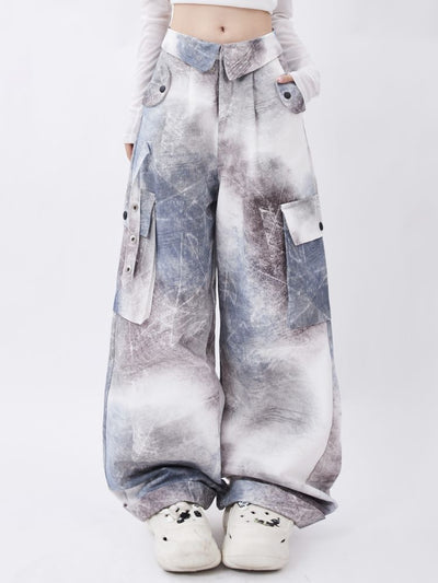 【Rayohopp】Multi tie-dye pocket design straight pants  RH0028