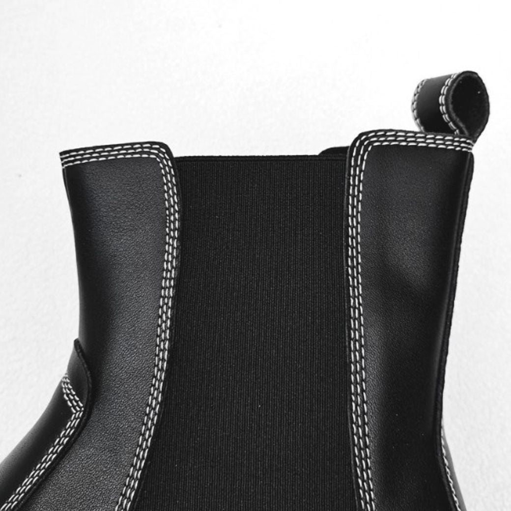 Stitch design square toe chelsea boots  HL2937