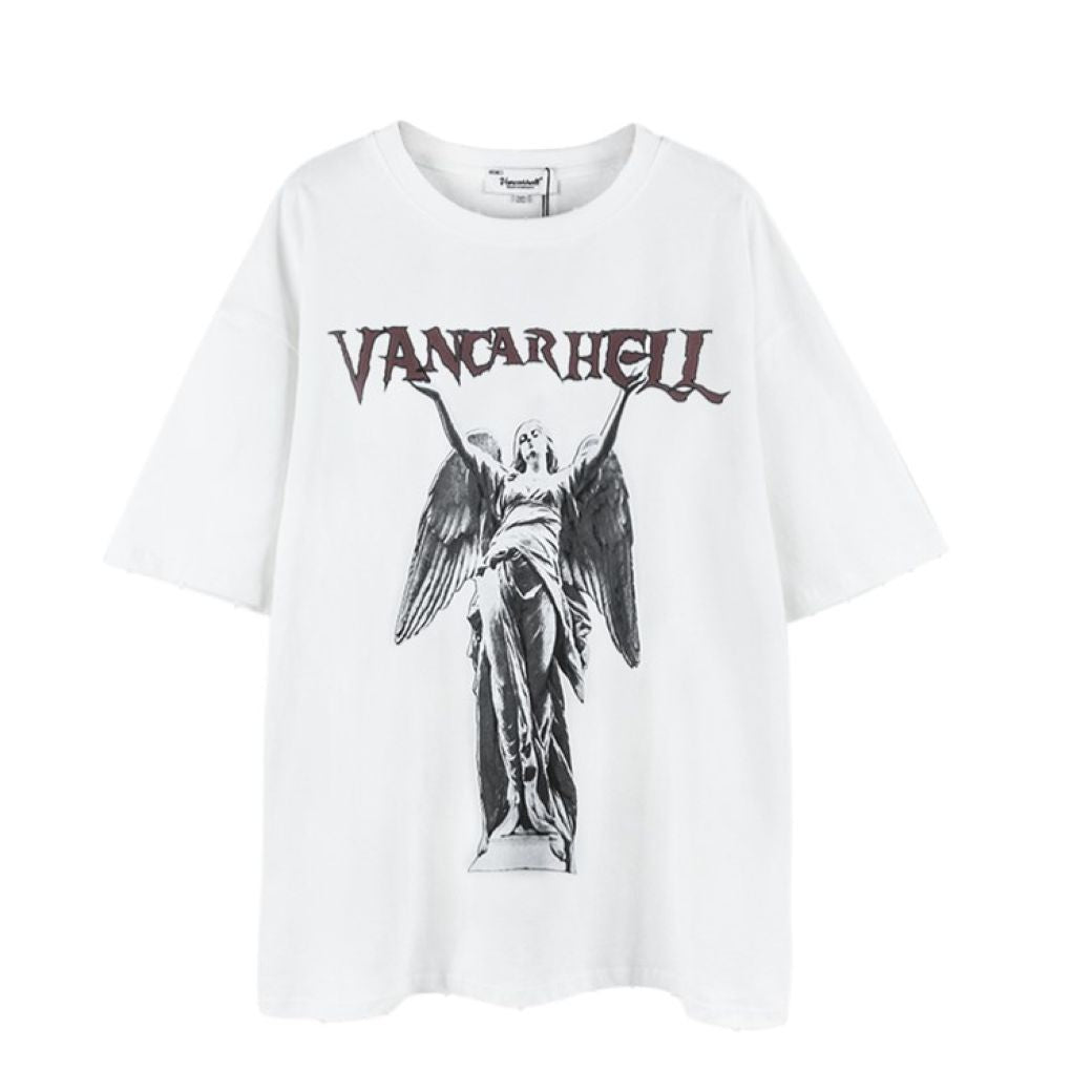【VEG Dream】Retro washed old oversized half sleeve T-shirt  VD0211