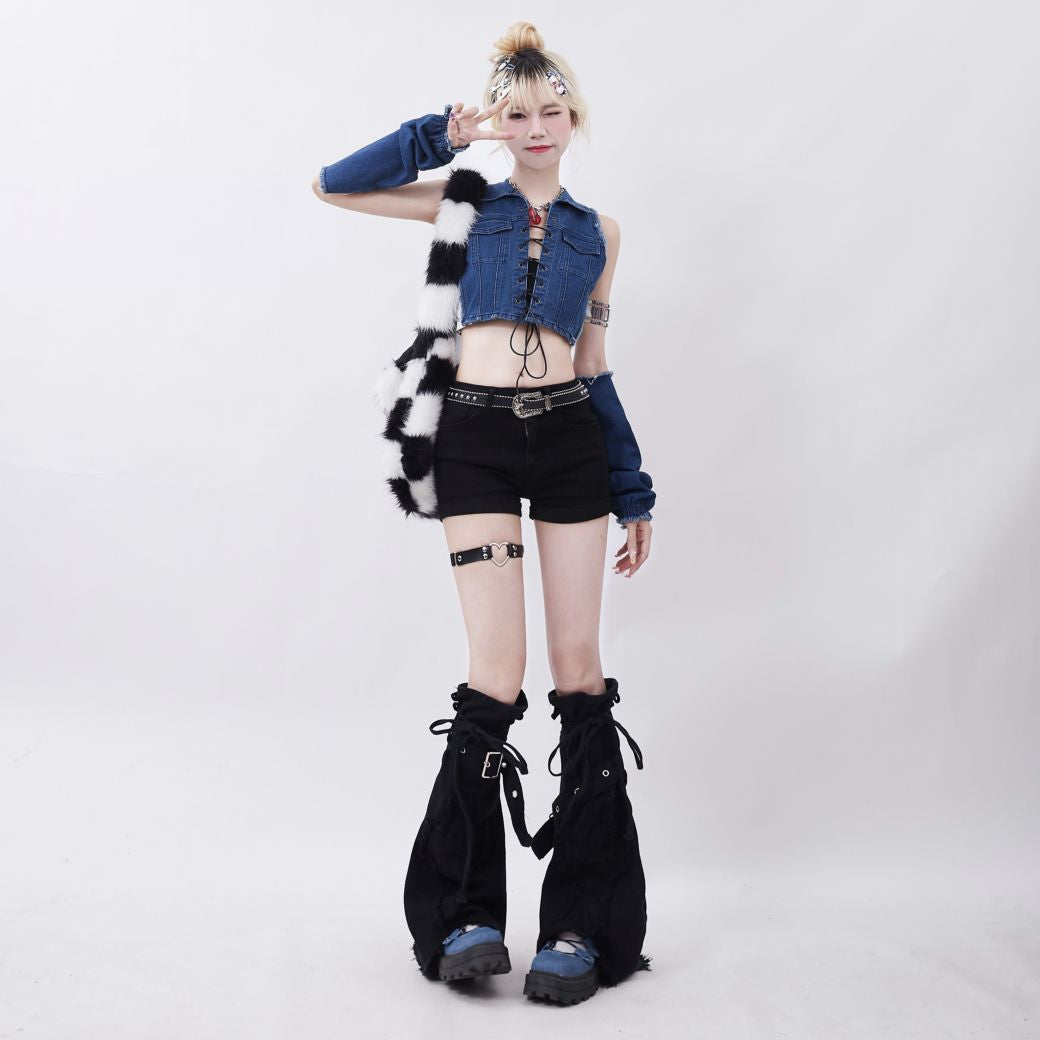 Rayhopp】Black denim short leg warmers RH0029 – HI-LANDER