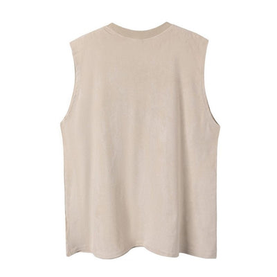 [NIHAOHAO] Girl print oversized sleeveless T-shirt NH0051