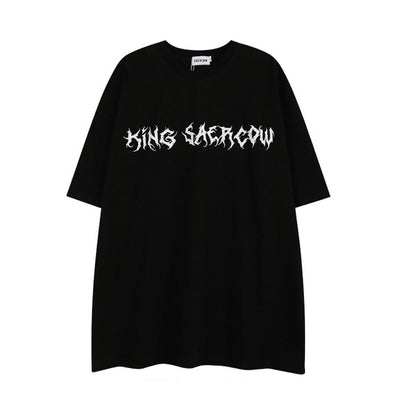 【NIHAOHAO】Letter print oversized T-shirt  NH0053