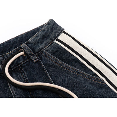 【EDX】Side stripe wide leg jeans  EX0005