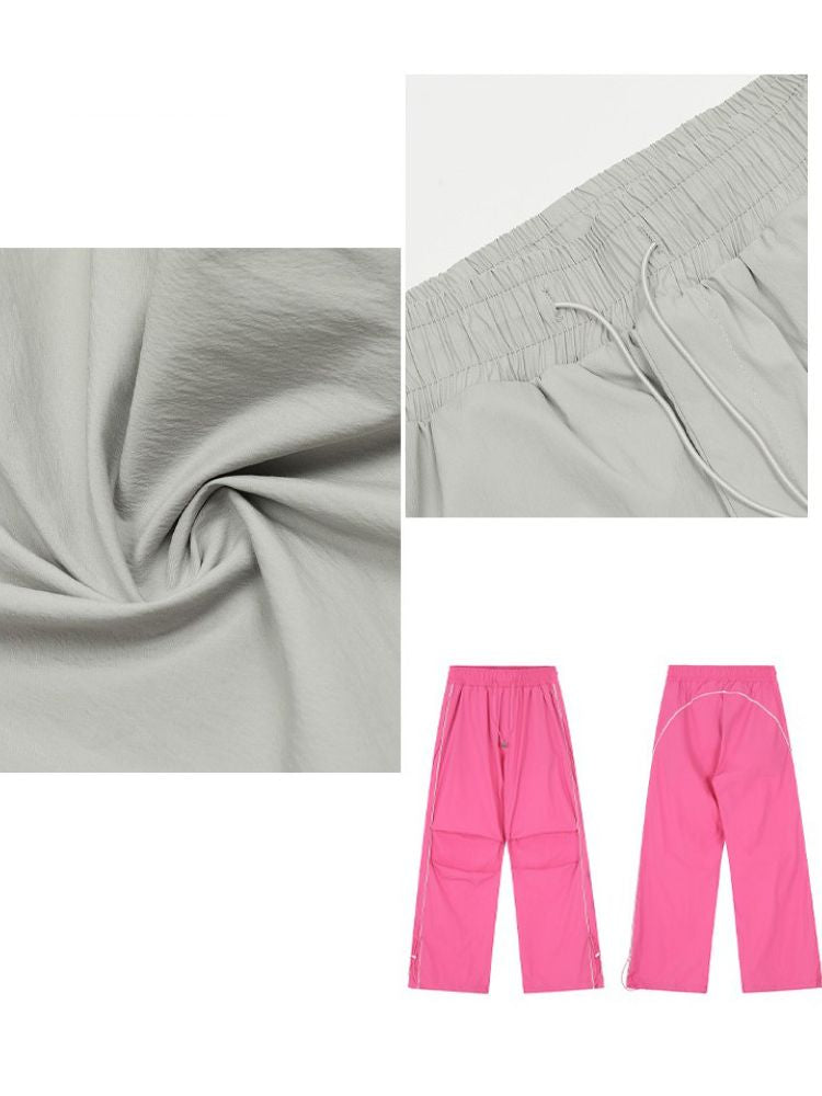 【Rayohopp】Side stripe drawstring design straight pants  RH0019