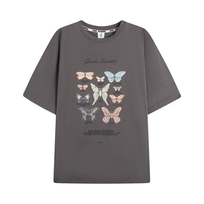 【Universal Gravity Museum】Butterfly print loose cotton short sleeve T-shirt  UG0028