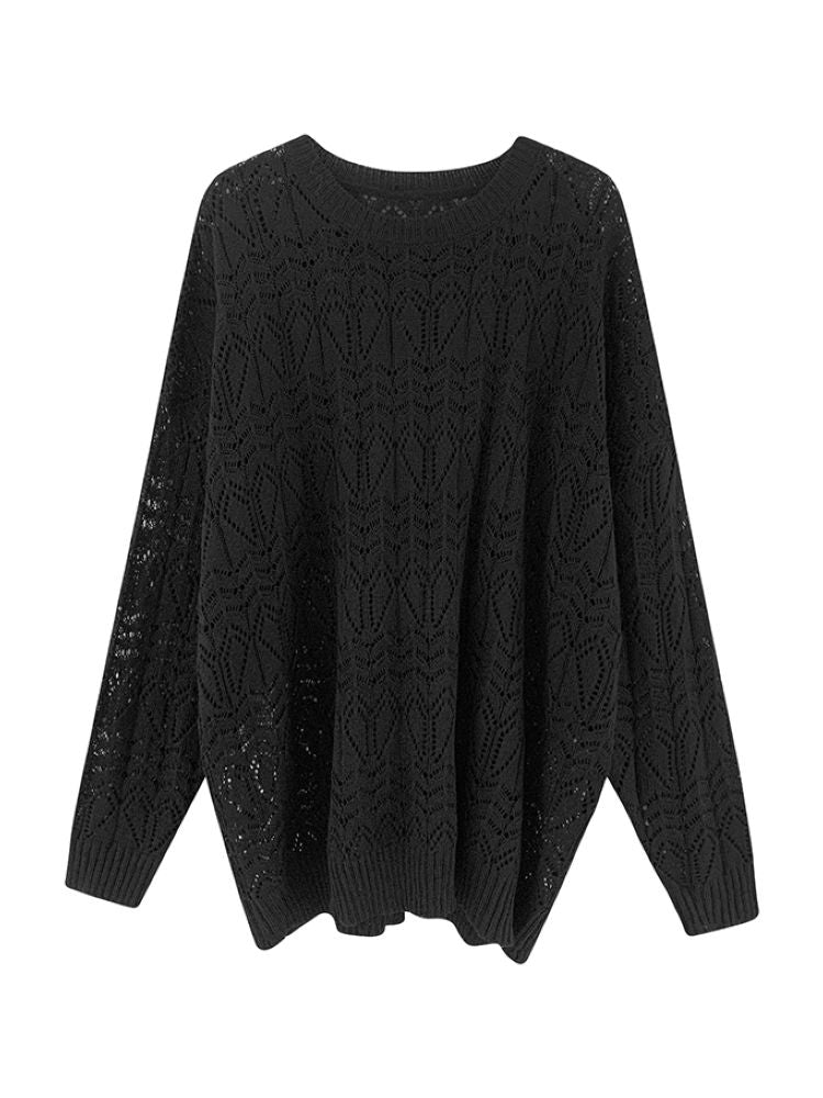 【Sai Xiaolao】Round neck pullover loose knit sweater  SX0015