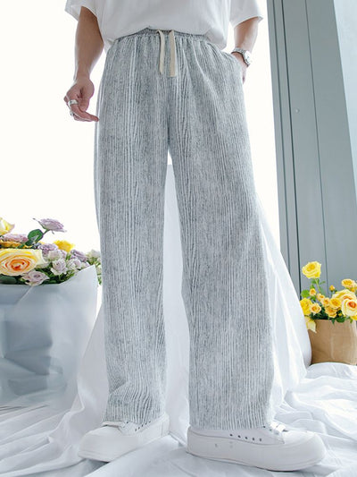 [CHICERRO] Vertical striped loose straight casual pants CR0009