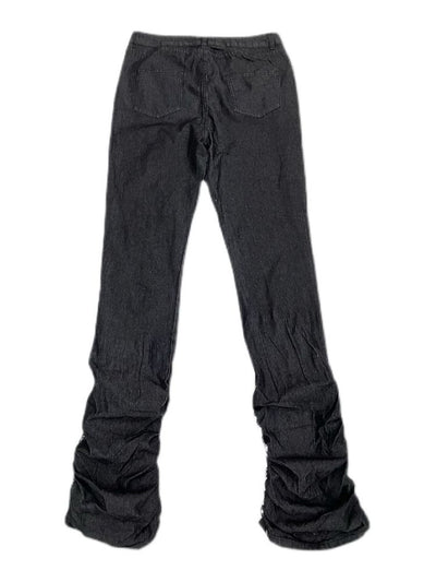 【Ⅱtype trb】Wrinkled bat print denim jeans LT0005