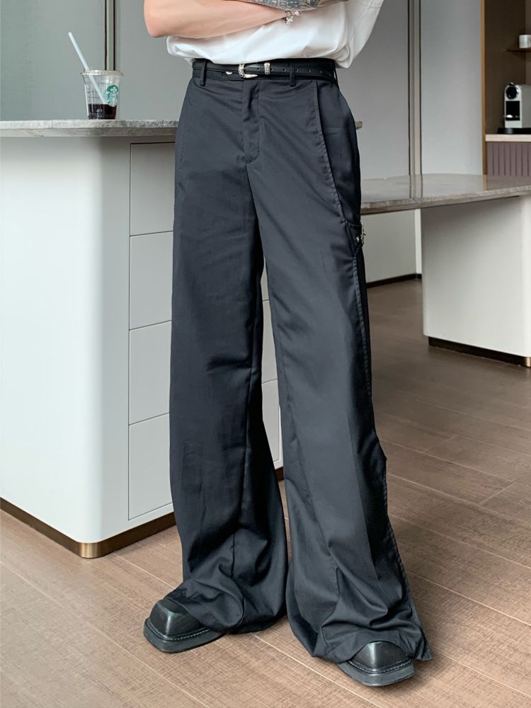 【CUIBUJU】Strap design loose wide leg pants  CB0019