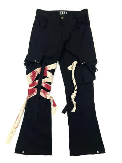 【Ⅱtype trb】Bloodstain tie strap casual pants  LT0003