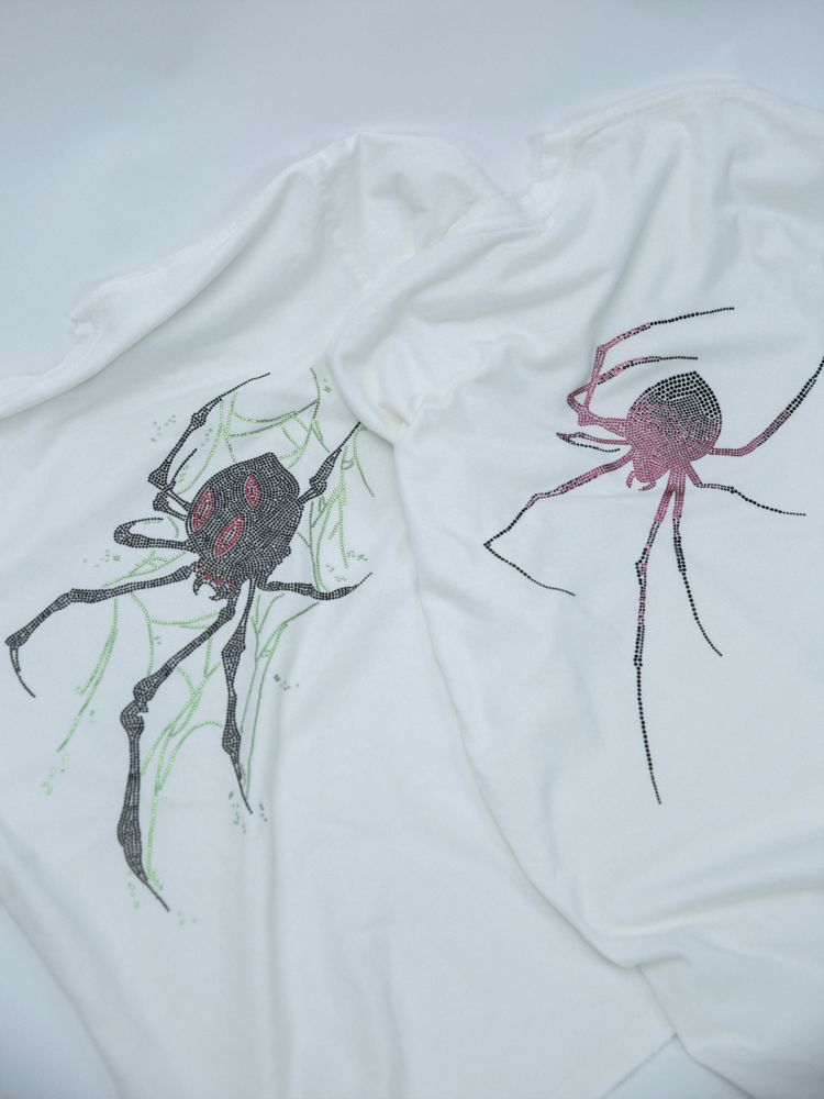 【Ⅱtype trb】Rhinestone Spider Loose Short Sleeve T-shirt  LT0002