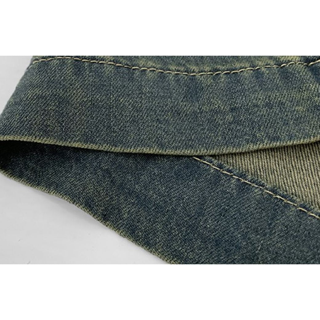 【Sai Xiaolao】High waist drape wide leg denim pants  SX0011