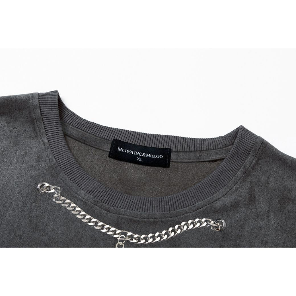 [NIHAOHAO] Cross necklace design oversized sleeveless T-shirt NH0045
