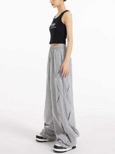 【EDX】Side design drawstring elastic casual mop pants  EX0007