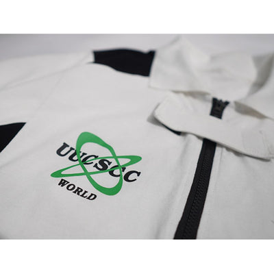 【UUCSCC】Retro design half zip half sleeve polo shirt  US0044
