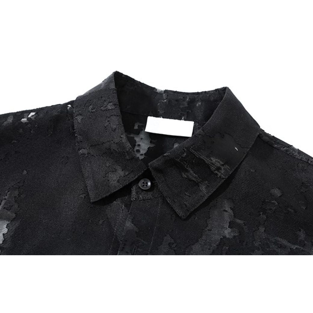 [CHICERRO] High-end design sheer casual shirt CR0004