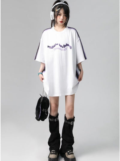 【TARASAER】Sideline design oversized short-sleeved T-shirt TS0010