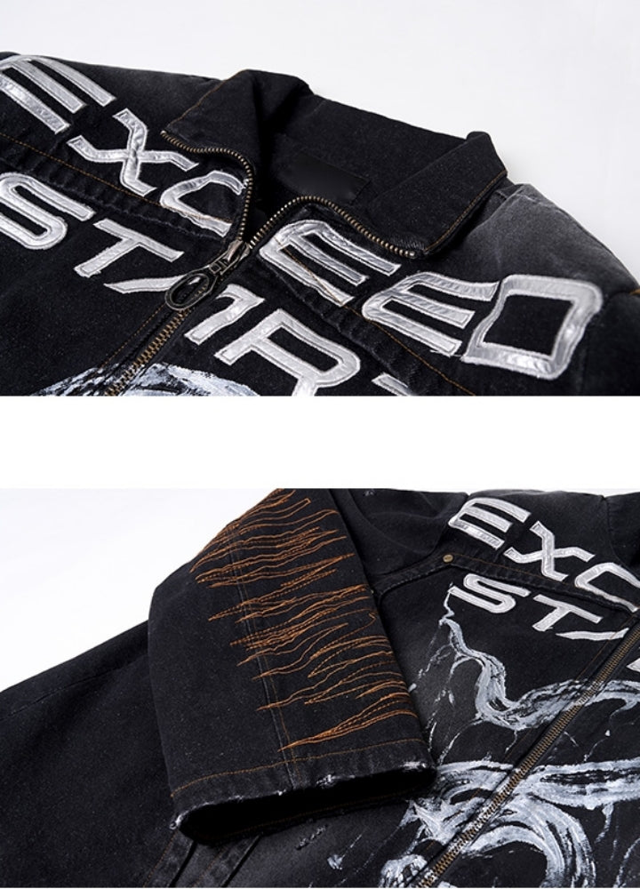 【STARTEXCEEDEND】Front wiper design denim tight silhouette jacket  SC0013