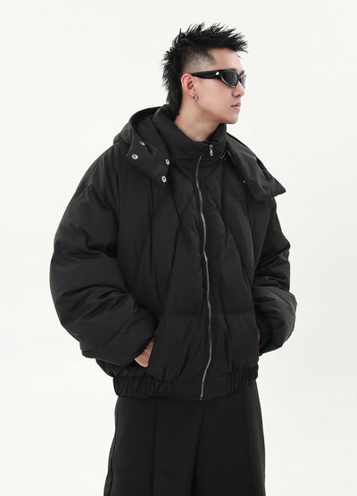 【Blacklists】Multi-wave design extra thick silhouette down jacket  BL0039