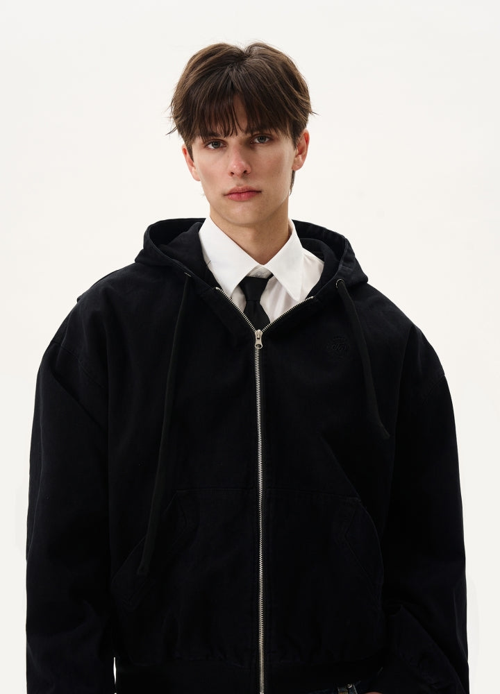 【MAXDSTR】Basic oversized full zip wide hoodie jacket  MD0196