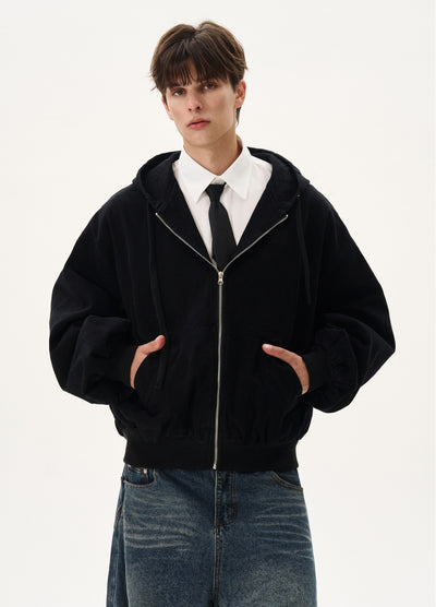 【MAXDSTR】Basic oversized full zip wide hoodie jacket  MD0196