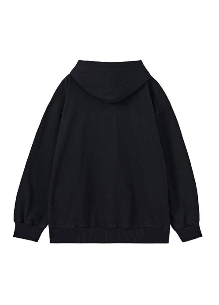 【YUKAHOUSE 】Front design subculture style full zip basic hoodie  YO0024