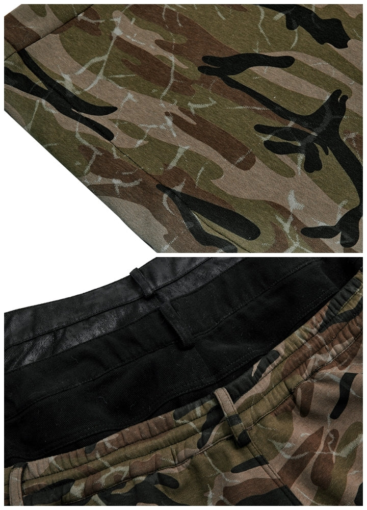 【Culture E】Double waist design camouflage wide silhouette pants  CE0191