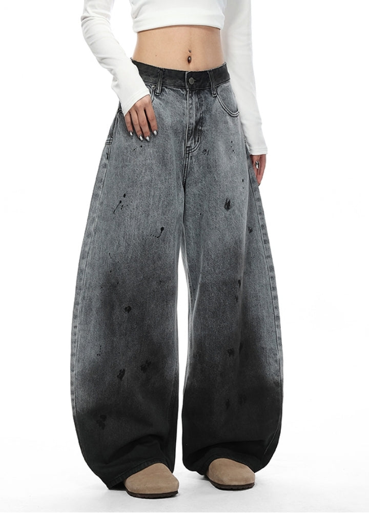 【VINMUK】Gradient wash painted vintage denim pants  VM0019