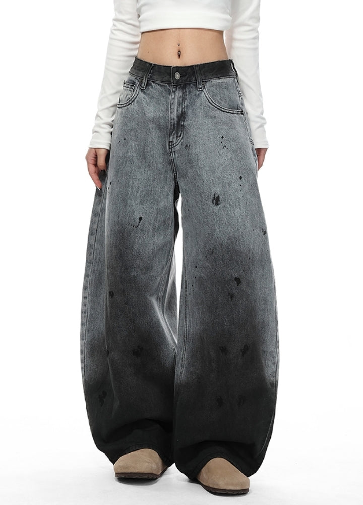 【VINMUK】Gradient wash painted vintage denim pants  VM0019