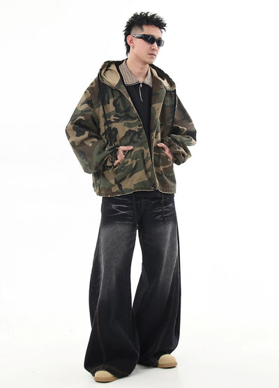 【Blacklists】Casual high sporty design camouflage patch jacket  BL0043