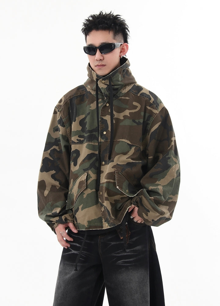 【Blacklists】Casual high sporty design camouflage patch jacket  BL0043