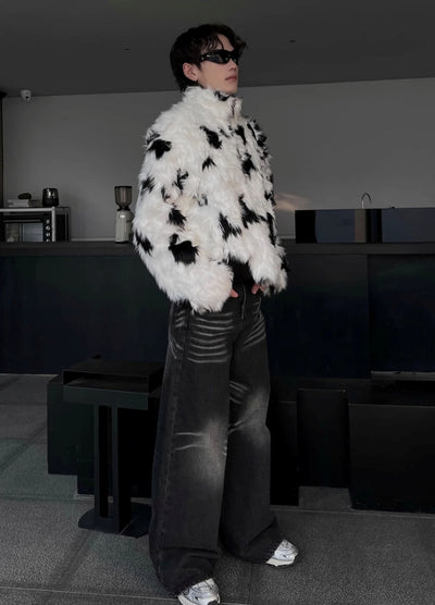 【SOULWORKER】Monotone base fur style wide jacket  SW0043