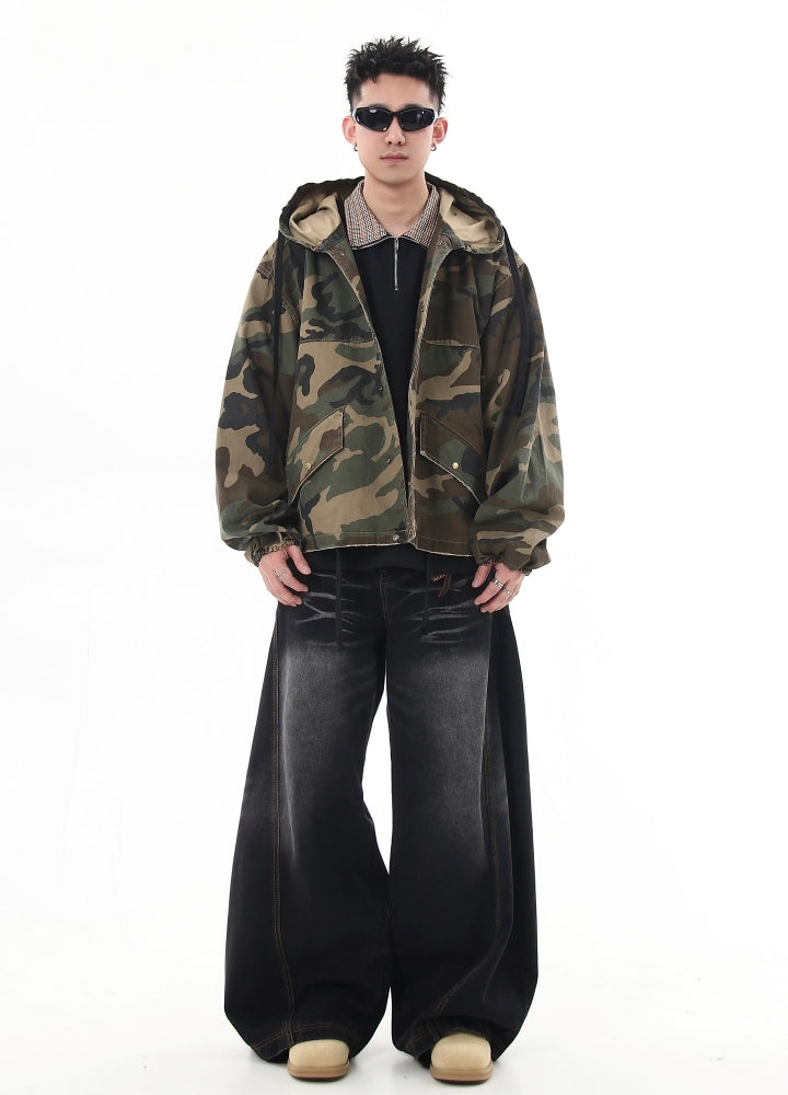 【Blacklists】Casual high sporty design camouflage patch jacket  BL0043