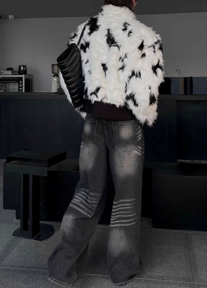 【SOULWORKER】Monotone base fur style wide jacket  SW0043