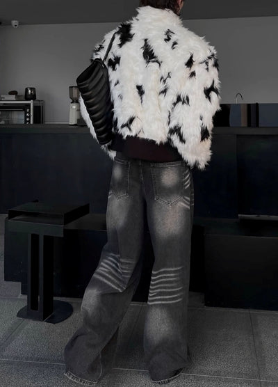 【SOULWORKER】Monotone base fur style wide jacket  SW0043