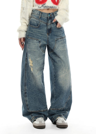 【VINMUK】Wide balloon silhouette basic denim pants  VM0016