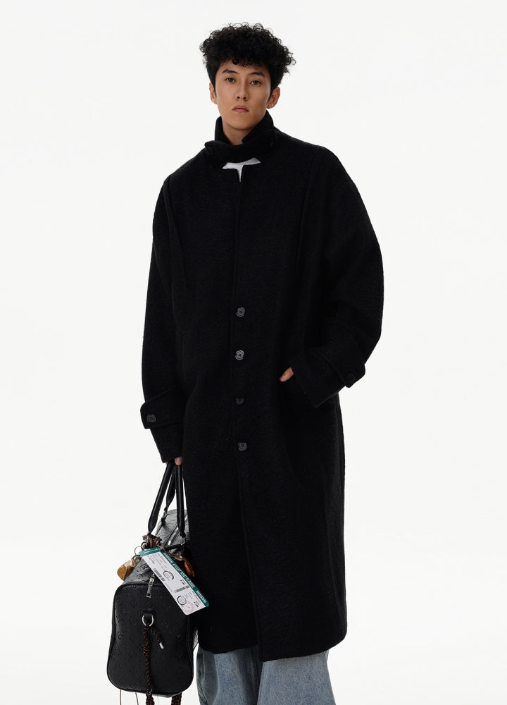 【MR nearly】Basic style loose silhouette high neck coat  MR0153