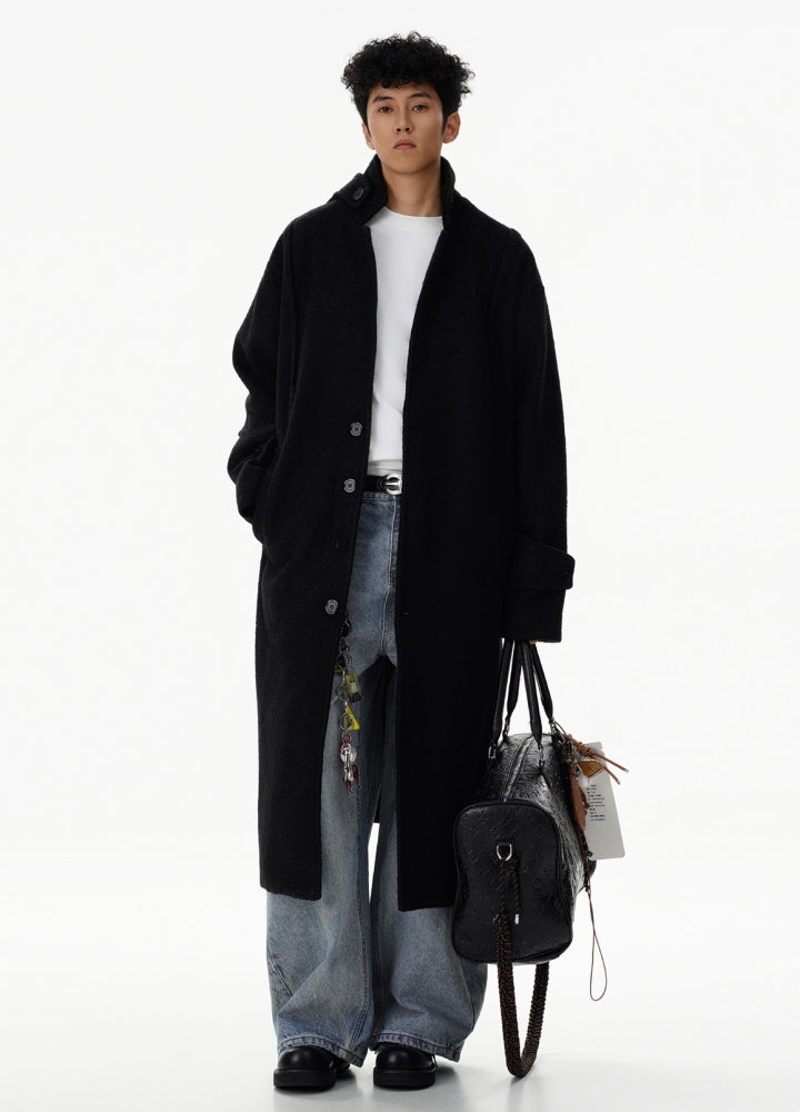 【MR nearly】Basic style loose silhouette high neck coat  MR0153