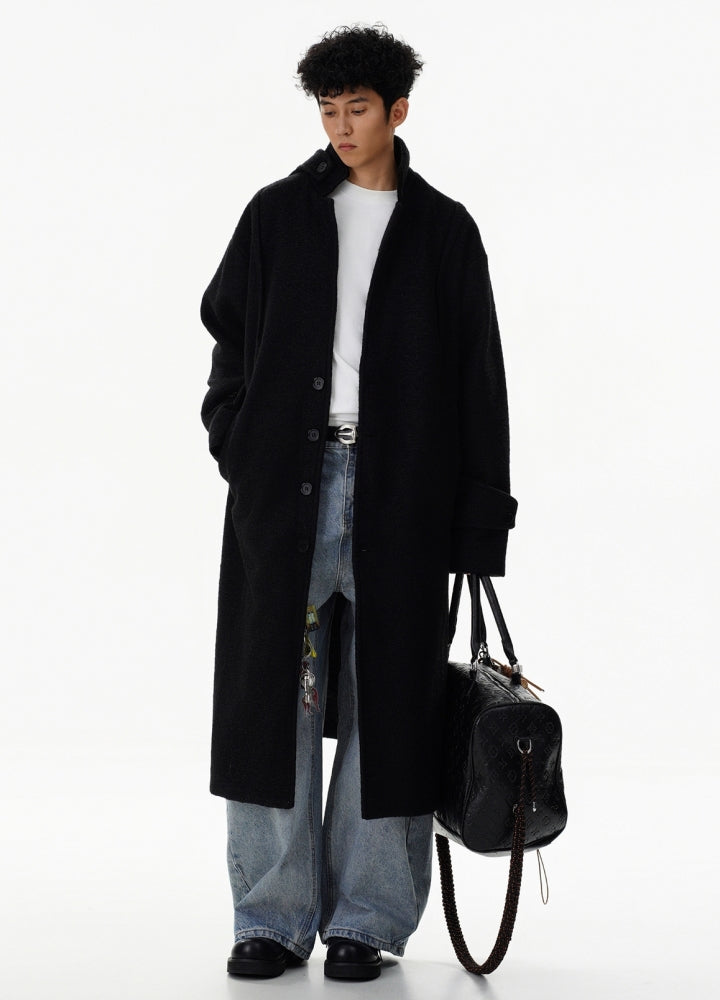 【MR nearly】Basic style loose silhouette high neck coat  MR0153