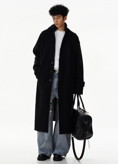 【MR nearly】Basic style loose silhouette high neck coat  MR0153